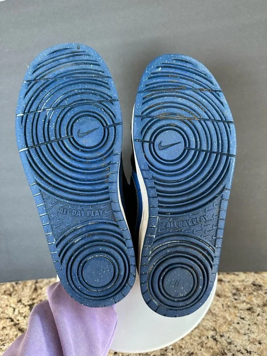 Nike Black and Royal Blue High-Top Sneakers - Youth - Picture 4 of 6